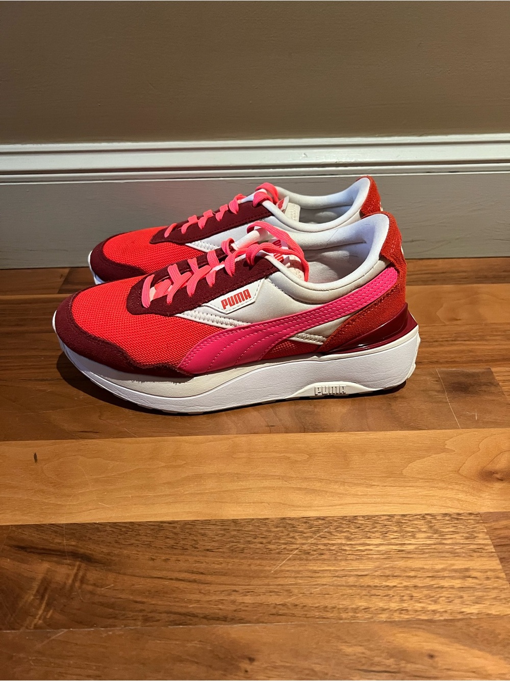 Puma Women’s Hot Pink and Red Platform Sneakers